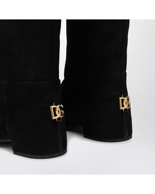 Dolce & Gabbana Black High Suede Boot