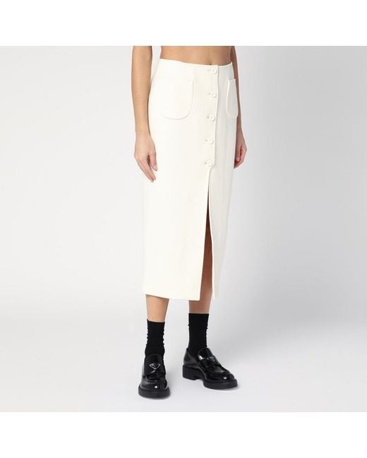 Margaux Lonnberg White Jagger Midi Skirt