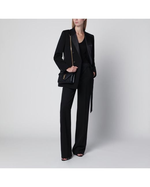 Saint Laurent Black Double-Breasted Wool Blazer