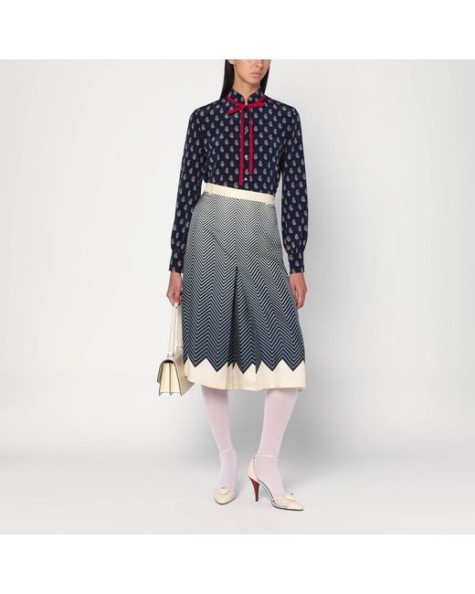 Jupe/Ivoire En Soie Valentino en coloris Gray