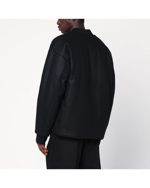Giacca bomber nera in lana di Jil Sander in Black da Uomo
