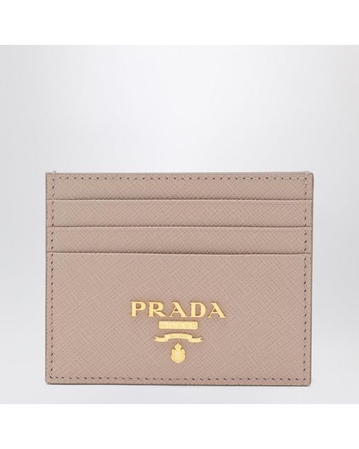 Prada Brown Powder- Saffiano Cardholder