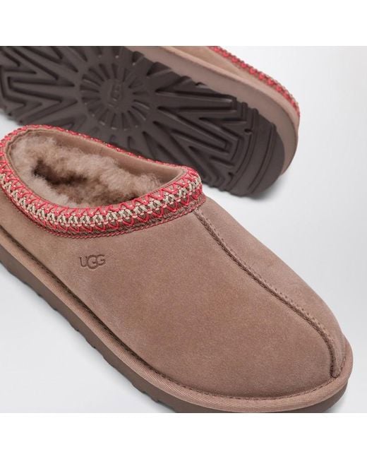 Ugg Brown Tasman Rocky Oak Leder-Slipper