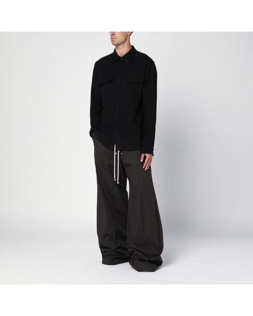 Rick Owens Black Cotton Work Shirt for men