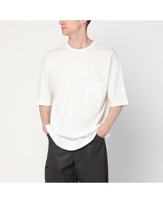 Pull En Coton Et Lin Lemaire pour homme en coloris White