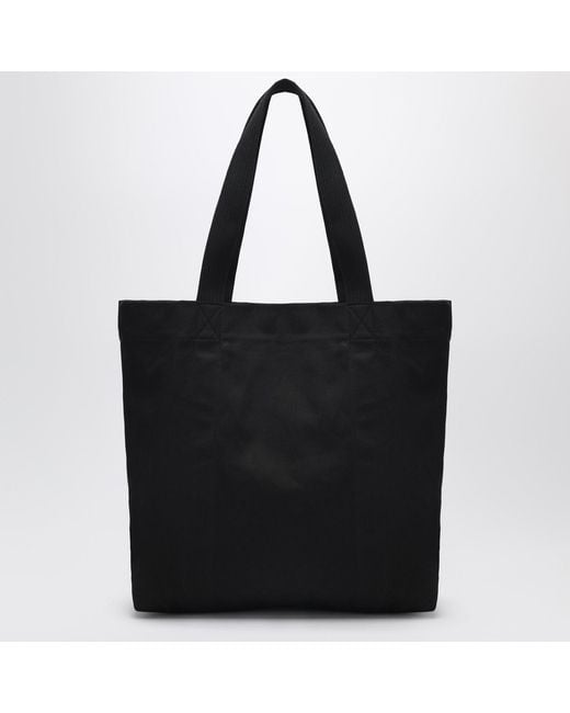Y-3 Black Canvas Bag With Logo Print for men