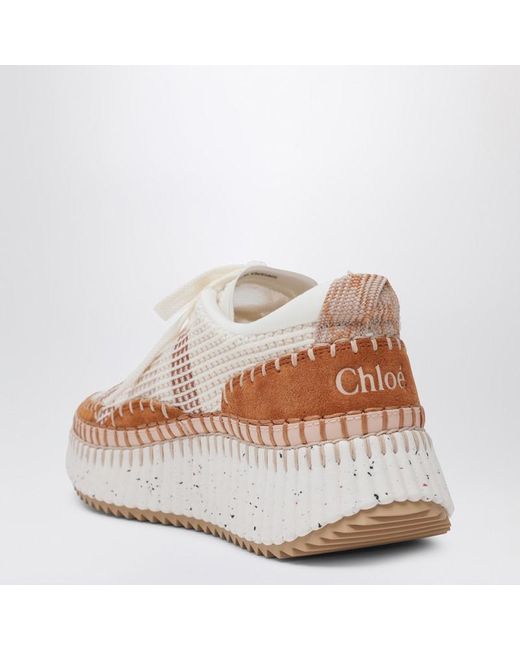 Chloé Pink Natural Nama Trainer Aus Recyceltem Nylon