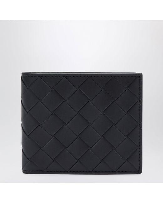 Bottega Veneta Black Night/ Intrecciato Bi-Fold Wallet for men