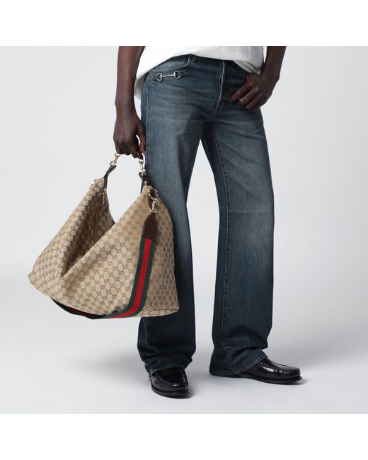 Gucci Große Brera Tasche Aus Gg-Canvas in Brown für Herren