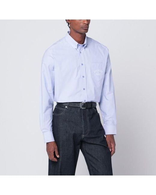 Camicia button-down azzurra in cotone di Givenchy in White da Uomo