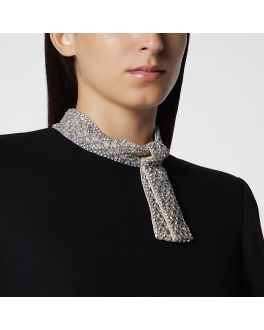 Valentino Black Silk Cady Couture Dress
