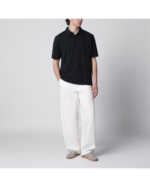 MM6 by Maison Margiela Black Cotton Polo Shirt for men