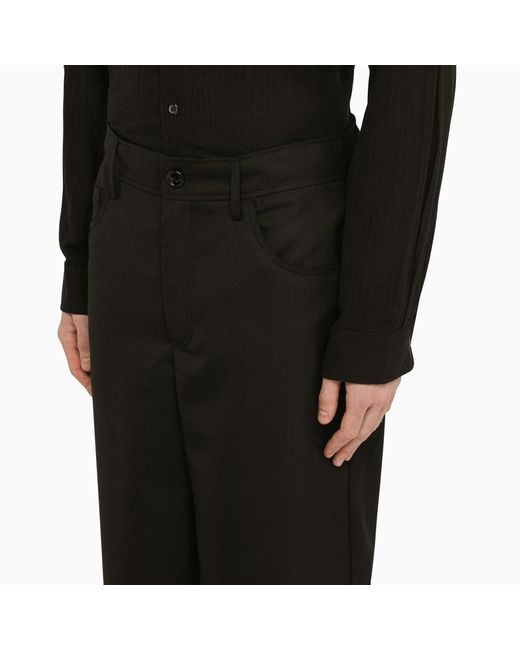 Pantalone ampio in misto lana di Séfr in Black da Uomo