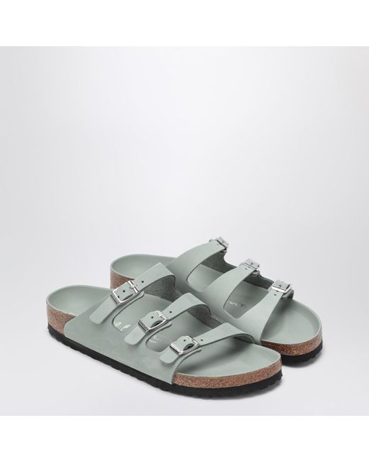 Birkenstock White Slipper Florida Colour Pure Sage