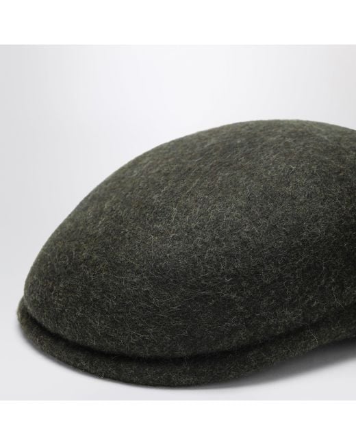 Loro Piana Green Moss Wool Felt Flat Cap for men