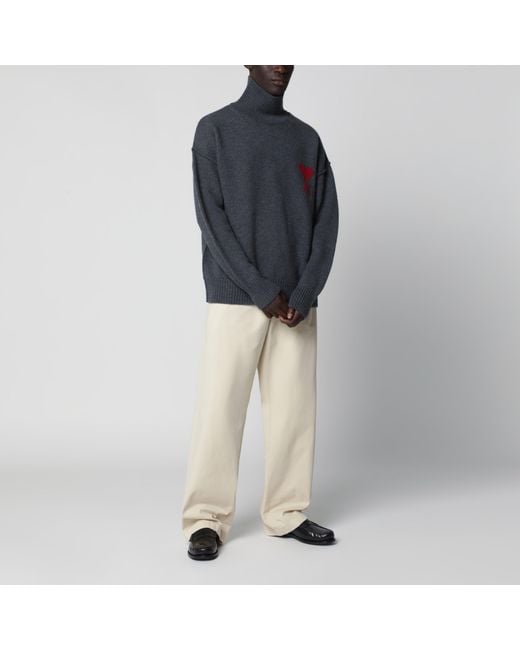 AMI Blue Turtleneck Sweater Ami De Coeur for men