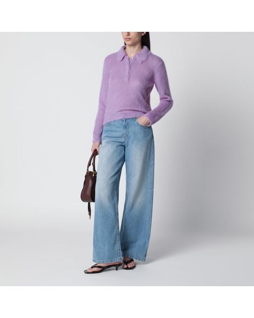 Chloé Purple Alpaca-Blend Cardigan