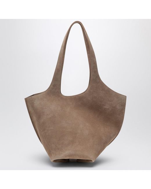 The Attico Brown Tobacco-Coloured Suede La Scoop Medium Bag