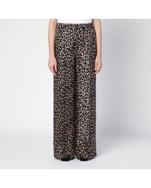 Pantalon Ghinea En Soie Léopard Max Mara en coloris Multicolor