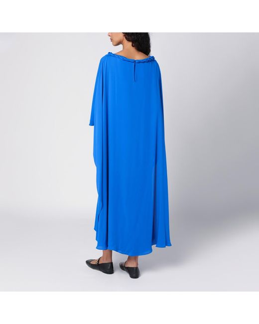 Valentino Blue Electric Silk Midi Dress