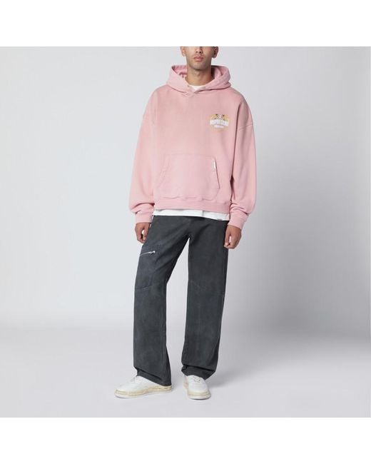 Felpa con cappuccio slavata di Represent in Pink da Uomo
