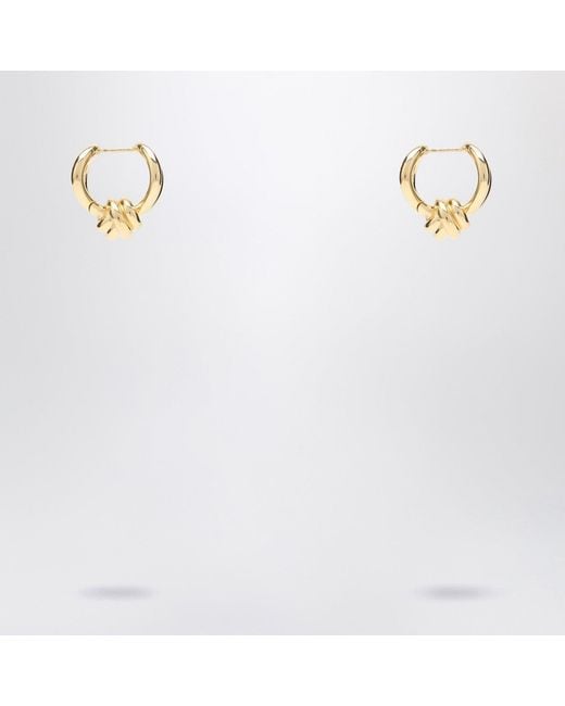 Bottega Veneta White Plated Sterling Knot Earrings