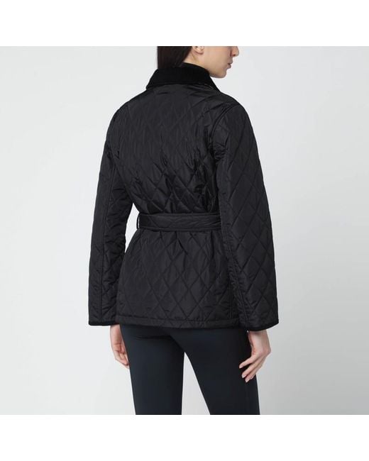 Veste Matelassée Noire Avec Ceinture Burberry en coloris Black