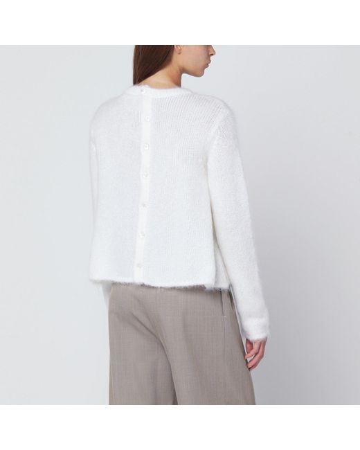 Loewe White Mohair-Blend Cardigan