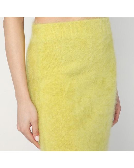 Jupe Longue En Cachemire Brossé Couleur Lime Soft Goat en coloris Yellow