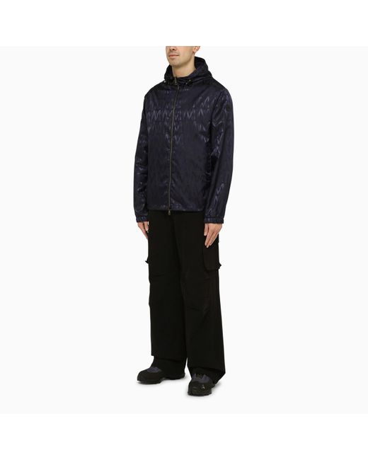 Moncler Black Lightweight Reversible Navy Blue Nylon Jacket for men