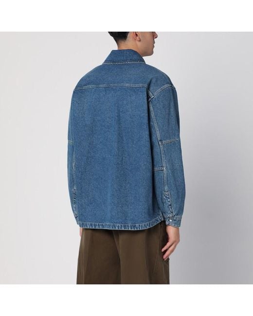 Martine Rose Blue Reversible Denim Zip Jacket for men