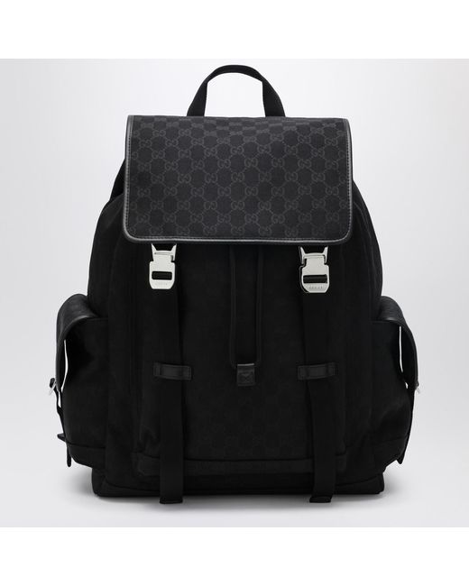 Gucci Black Large Gg Fabric Backpack for men