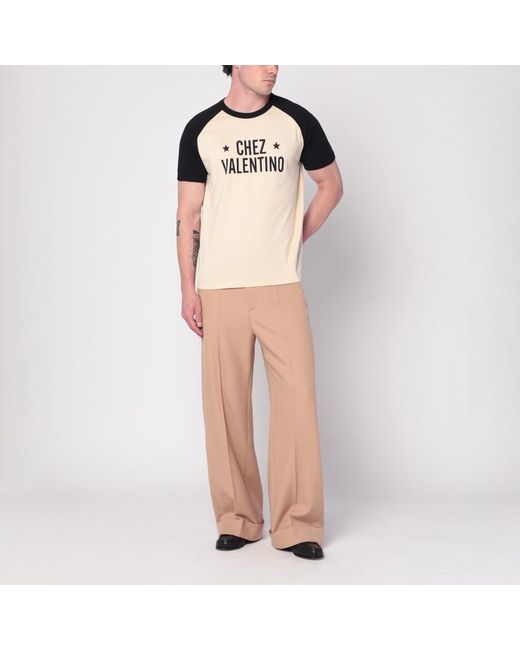 Valentino Pink Camel-coloured Wool Trousers for men