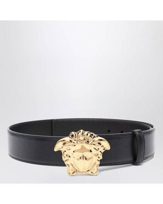 Versace Black Belt With Medusa Head Buckle for men