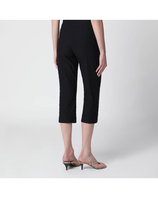 Gucci Black Gg Jacquard Jersey Pants With Elastic Waist
