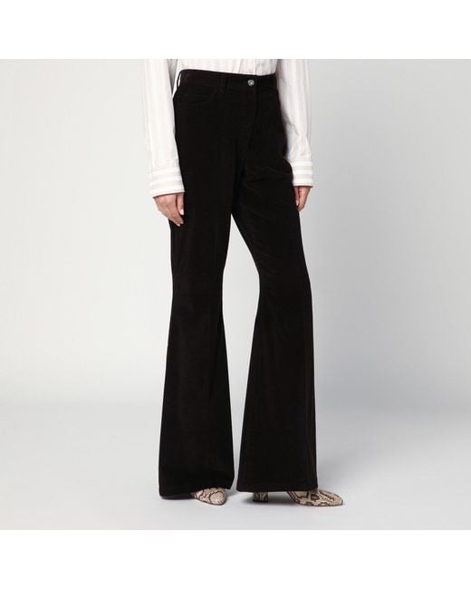 Ferragamo Black Espresso Flared Pants