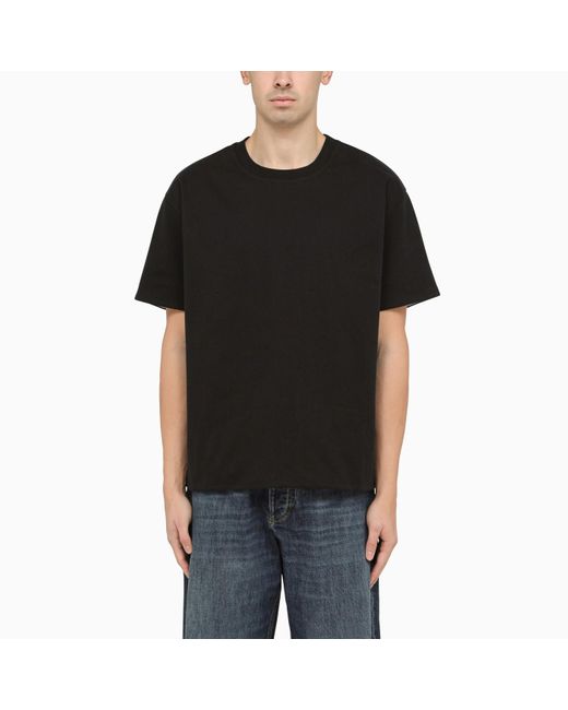 Bottega Veneta Black Dark Cotton Crew-neck T-shirt for men