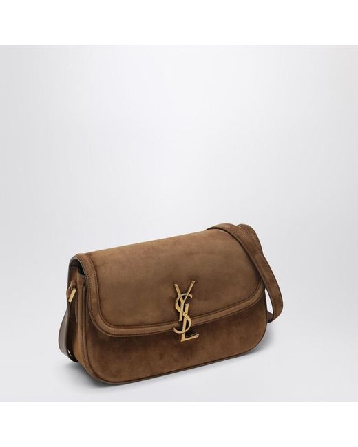 Saint Laurent Brown Borsa Solferino Medium Aus Wildleder Karamell Cognac