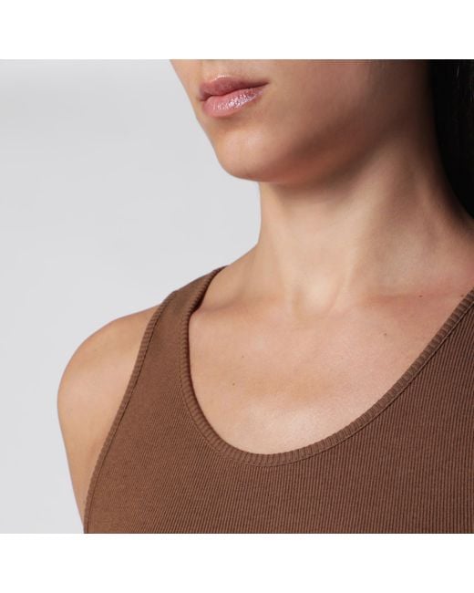 Saint Laurent Blue Cassandre Ribbed Cotton Jersey Tank Top