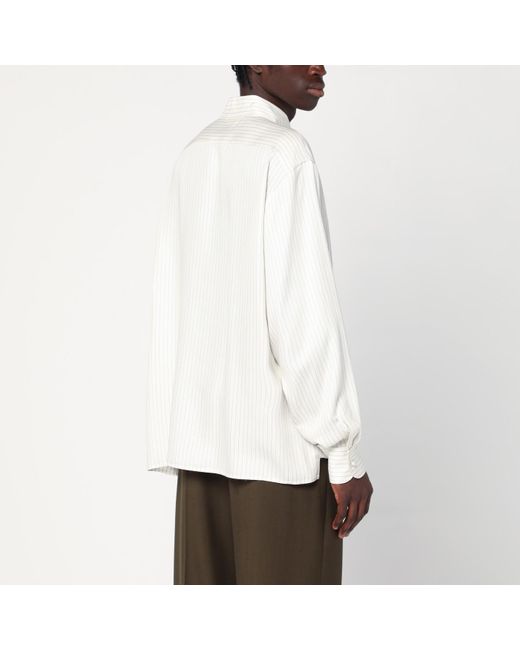 Saint Laurent White Striped Shirt for men