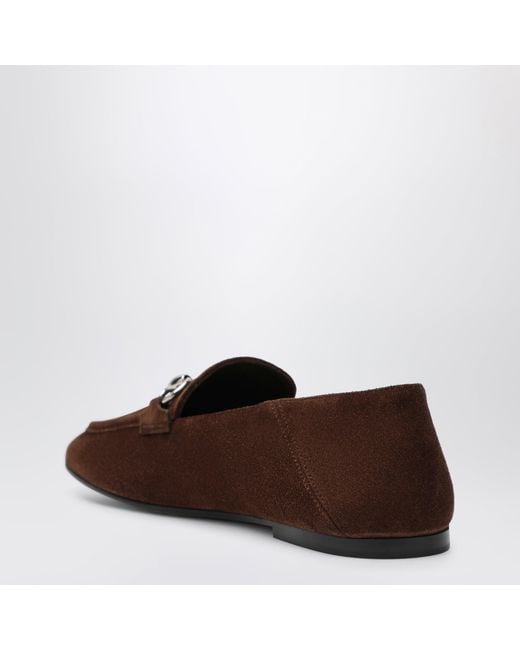 Gucci Brown Jordaan Soft Suede Loafers