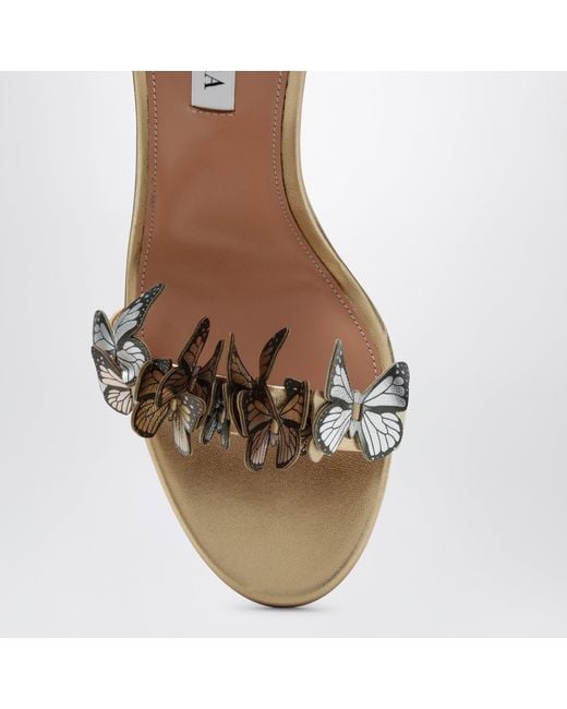Aquazzura Metallic Papillon Sandal 105