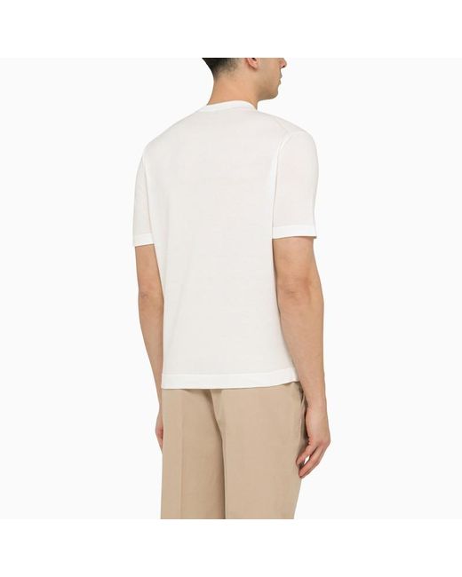 T-shirt classica bianca in cotone di Loro Piana in White da Uomo