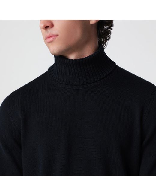 Drumohr Black Wool Turtleneck Sweater for men