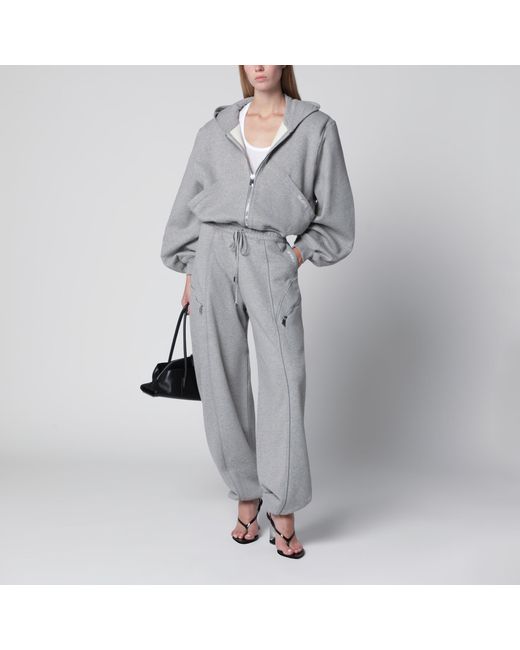 The Attico Gray Boxy Zip-Up Hoodie