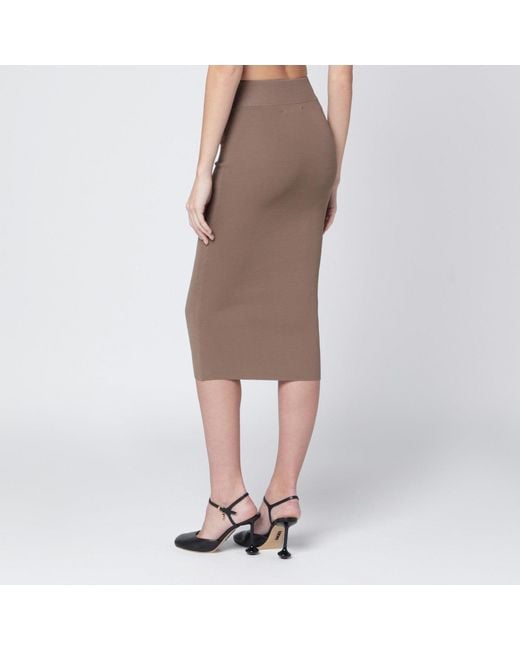 Entire studios Brown Light Viscose Blend Midi Skirt
