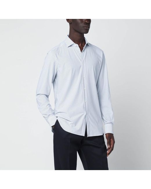 Xacus White Striped Tailor Fit Shirt for men