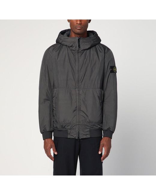 Giacca con zip grigia scura in nylon di Stone Island in Gray da Uomo