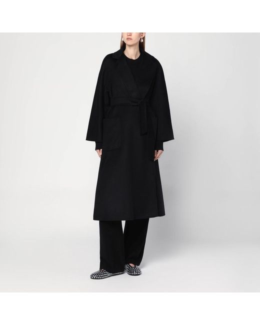 Max Mara Black Wickelmantel Aus Schwarzem Kaschmir