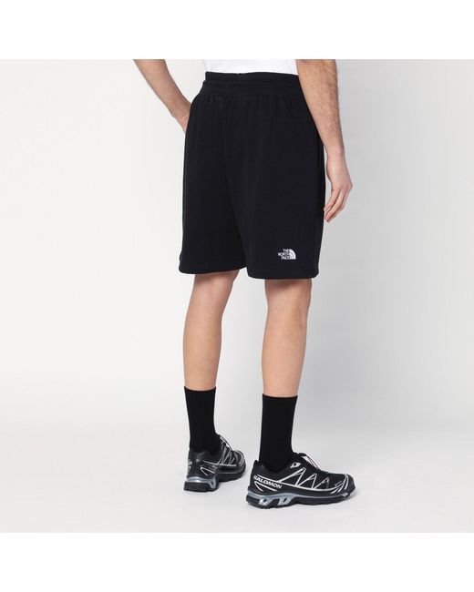 The North Face Black Cotton-Blend Shorts With Logo for men